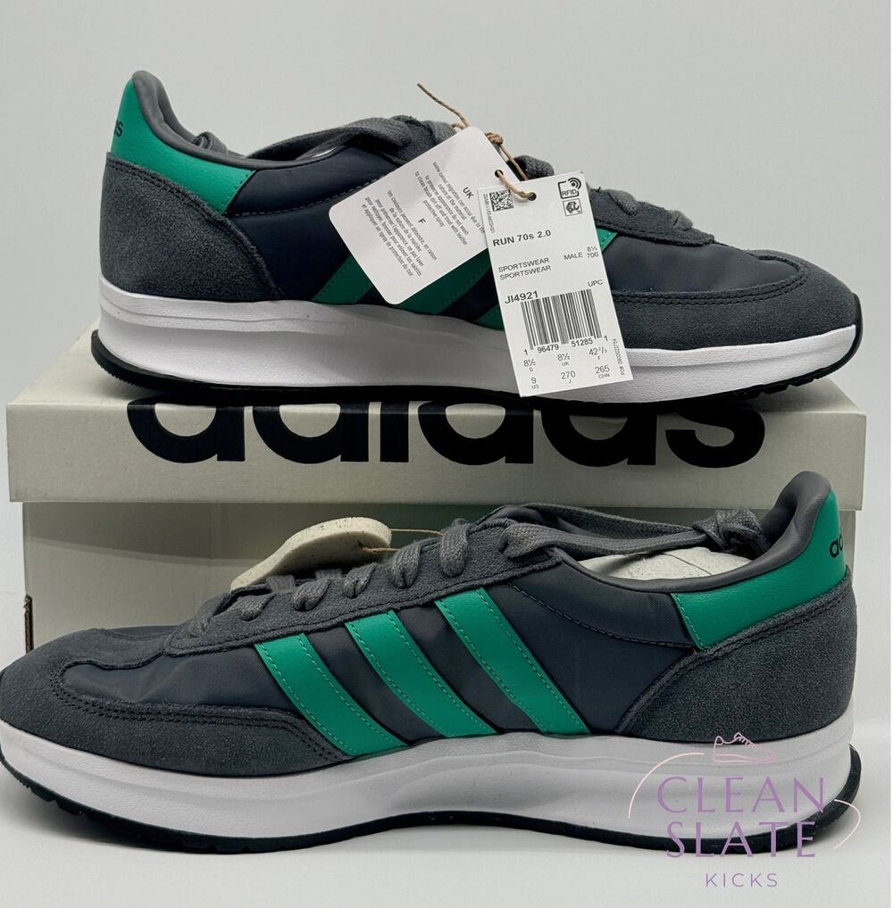 Adidas · Run 70s 2.0 · Grey/Green/Carbon · Mens 9 NIB/NWT